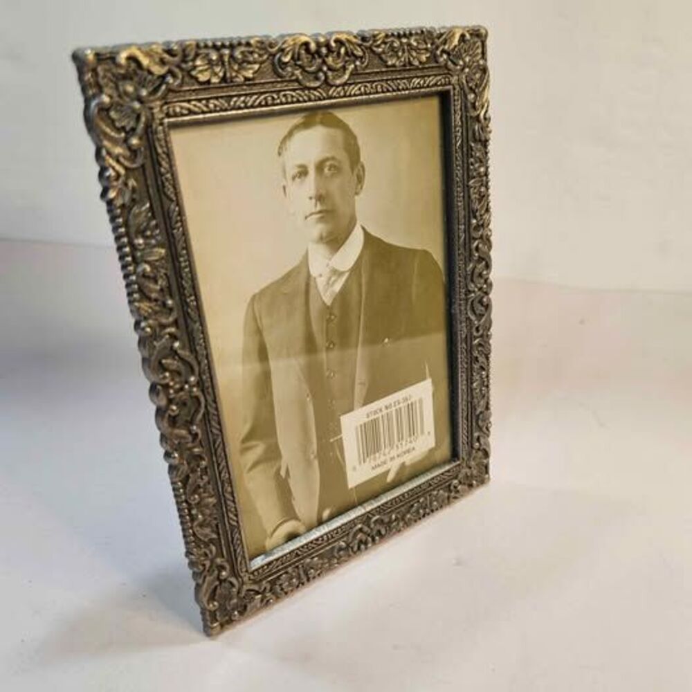 Ornate Pewter-Tone Metal Picture Frame